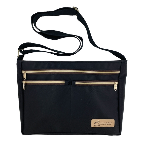Uma Hana Handbags - Waterproof Black Five Zipper Crossbody Shoulder Purse